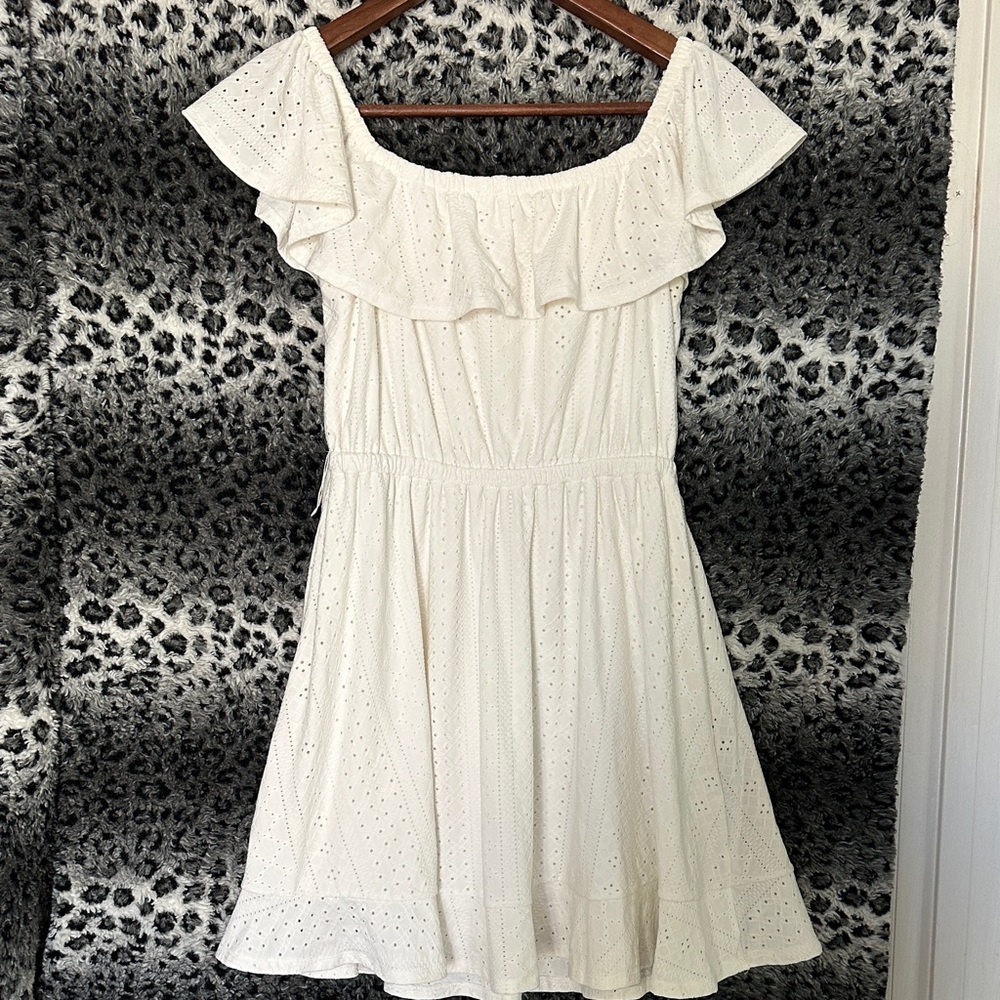 BCBGeneration Cream Ruffle Mini Dress - Picture 3 of 3